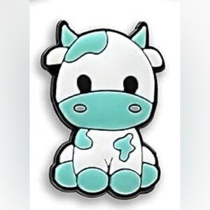 Turquoise Cow Croc Charm